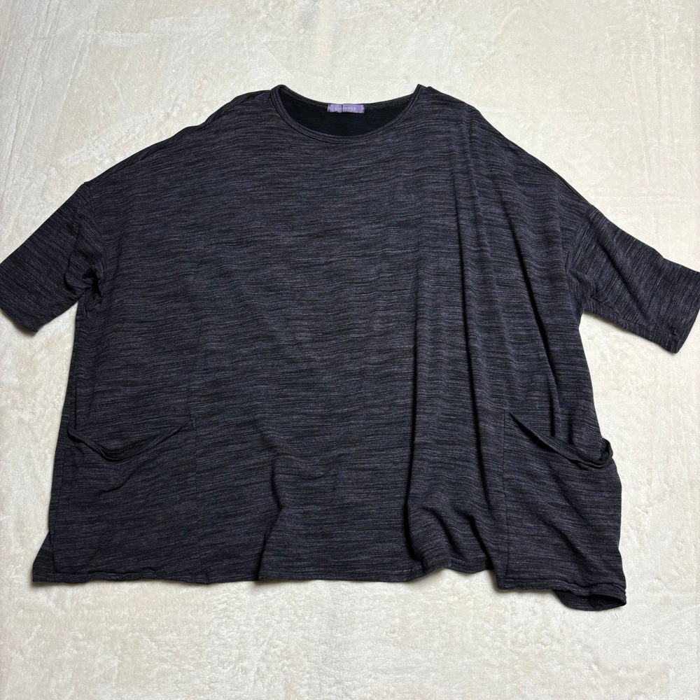 Cut Loose Womens Oversized Textured Tunic Top Blouse One Size Grey Lagenlook‎